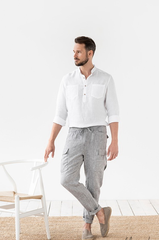 Mens Casual Linen Pants Elasticated Waist Linen Trousers  China Linen  Pants and Pants price  MadeinChinacom