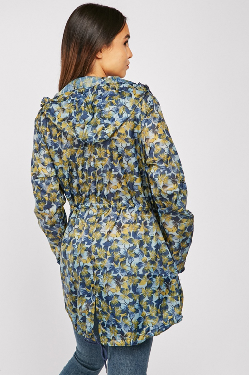 Waterproof Floral Rain Jacket