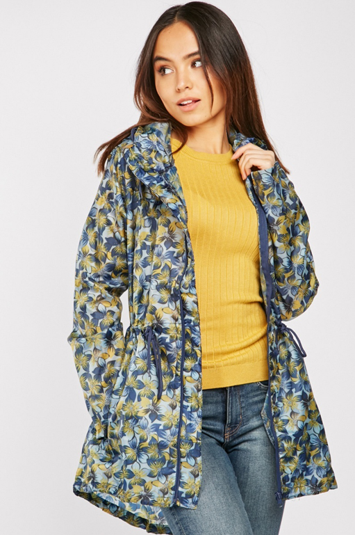 Waterproof Floral Rain Jacket