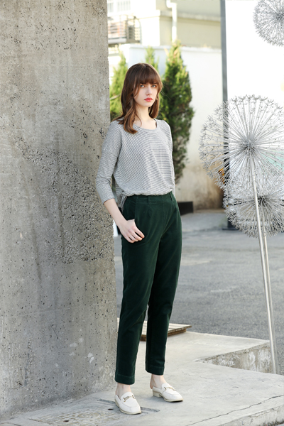 high waisted cigarette trousers