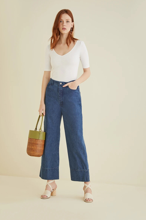 Organic Cotton Denim Trousers