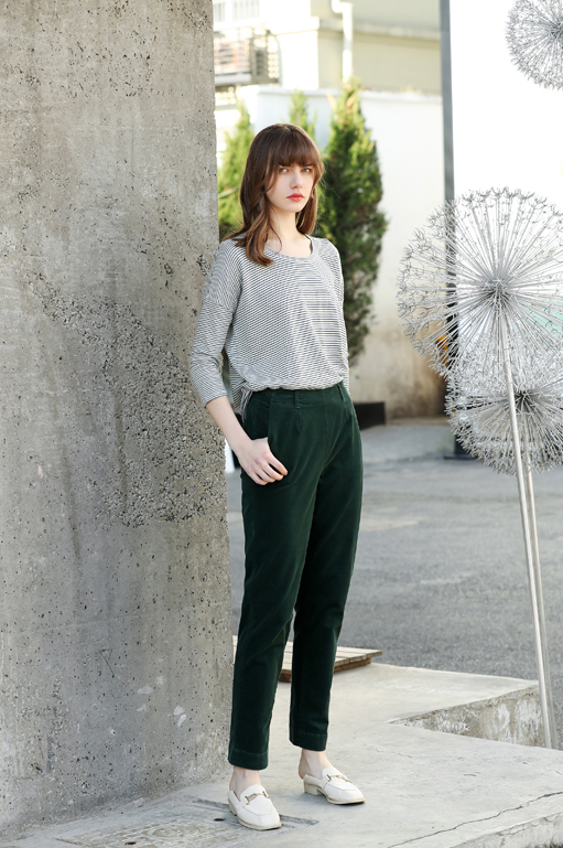 high waisted cigarette trousers